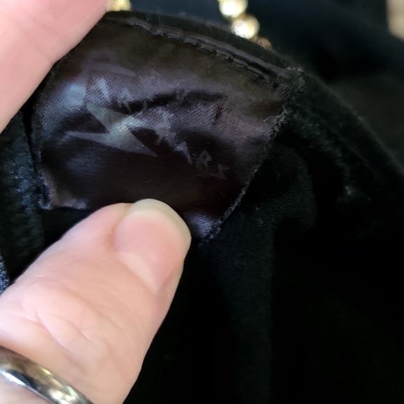 STUNNING lux stretchy black dress with gold beaded embroidery by Taris Stars szM - Picture 5 of 8